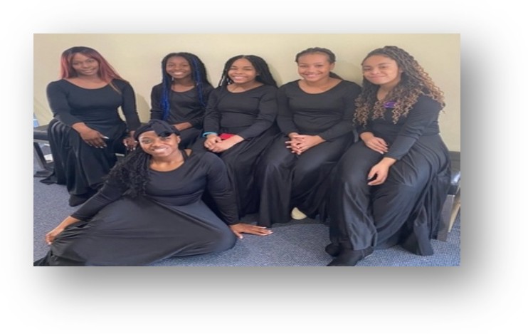 Members of Trinity Divine Dance Ministry dressed in black